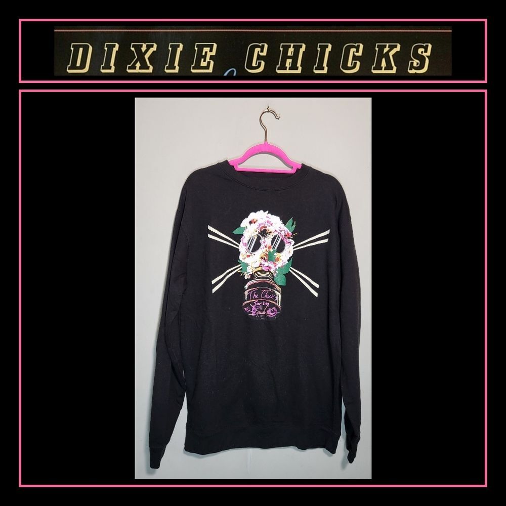 DIXIE CHICKS size 2XL Band Tour Vintage Style Floral Skull Graphic Sweatshirt